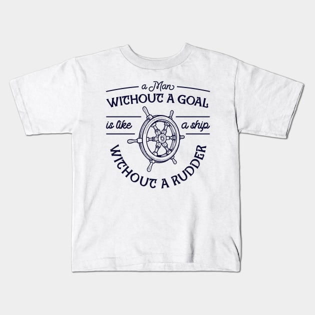 A man without a goal Kids T-Shirt by Vintage Division